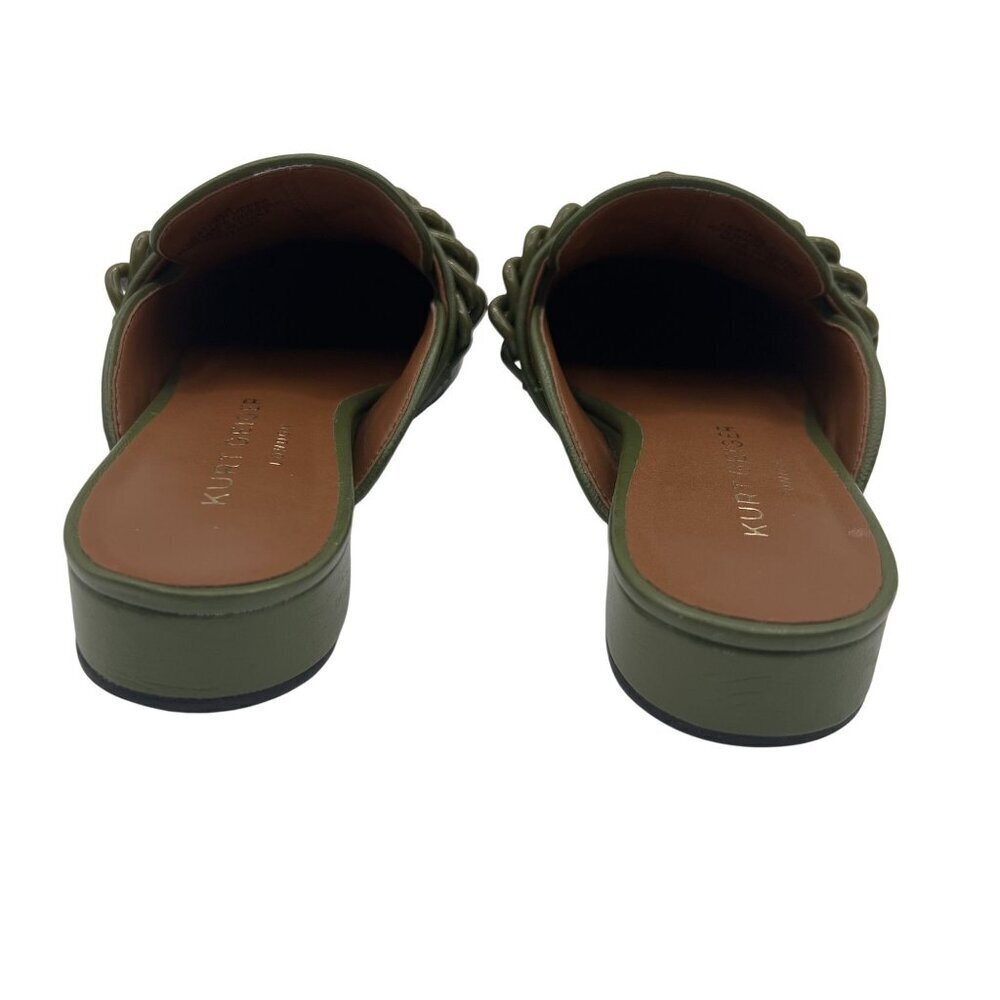 Kurt Geiger London Soho Mule Drench 35.5 Quilted Olive Chain Eagle Head Leather - Picture 8 of 13
